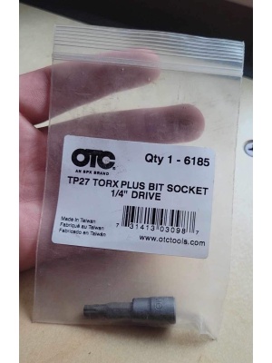 OTC OT6185, 1/4" Drive, T27 Torx Plus Socket, Precision Tool, Torx Plus Fasteners
