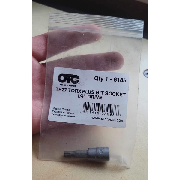 OTC OT6185, 1/4" Drive, T27 Torx Plus Socket, Precision Tool, Torx Plus Fasteners