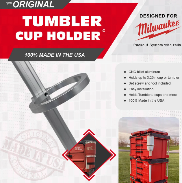 Milwaukee Packout Tumbler Grab Handle Cupholder – NTK FabWorks