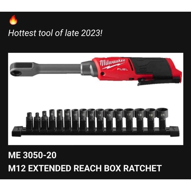 M12 FUEL INSIDER 12V Lithium-Ion Brushless Cordless 1/4 in. - 3/8 in. Extended Reach Box Ratchet Kit